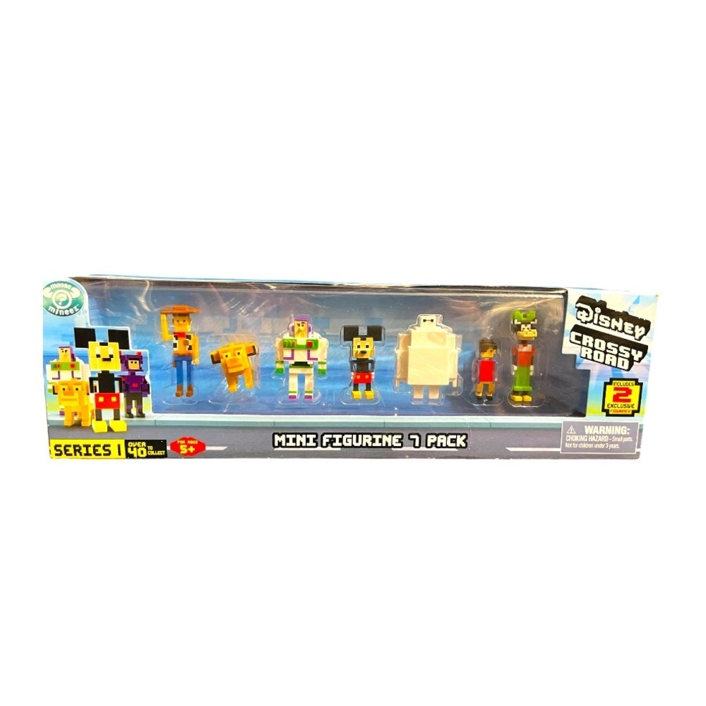 Disney Crossy Road Mini Figures 7 Pack Series 1  - Includes 2 Exclusive Figures